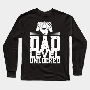 Mens Gamer Dad Video Game Father's Day Dad Level Unlocked Long Sleeve T-Shirt